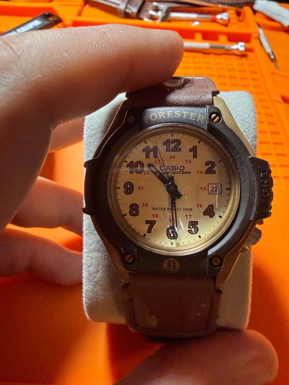 Casio FT500WC Forester Analog Watch Beige Dial Nylon Strap